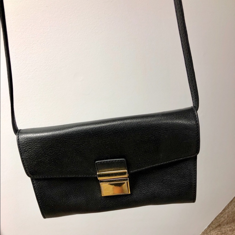Badgley Mischka Black Leather Crossbody Bag